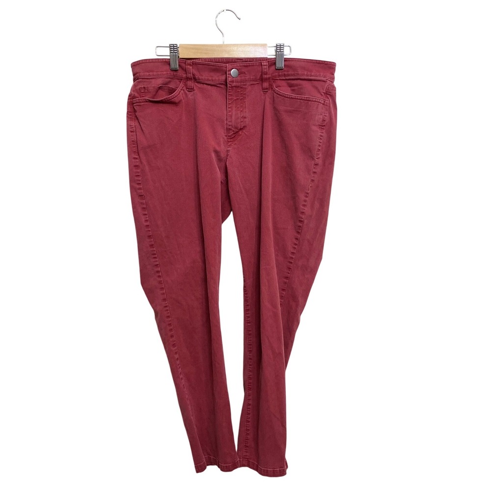 Eileen Fisher Womens Brick Red Slim Leg Stretch Pants Size 12 Five Pocket
